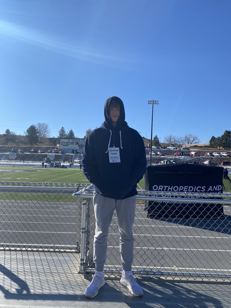 DomenicLeone1's tweet photo. Had an amazing game day visit at South Dakota School of Mines! After a great conversation with @coachflohr I’m excited to announce that I have received an offer to continue my academic and athletic career with the Hardrocker family! @CoachRyanGent @Coach_Rose_23 @HardrockerFB https://t.co/JOwmHgxuWF