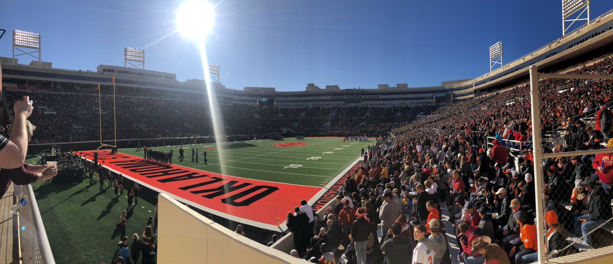 swope4ok's tweet photo. I may be an OU grad but I’ll route for Oklahoma over anyone else 🖤🧡🖤 #gopokes https://t.co/rXbbp0eQyC