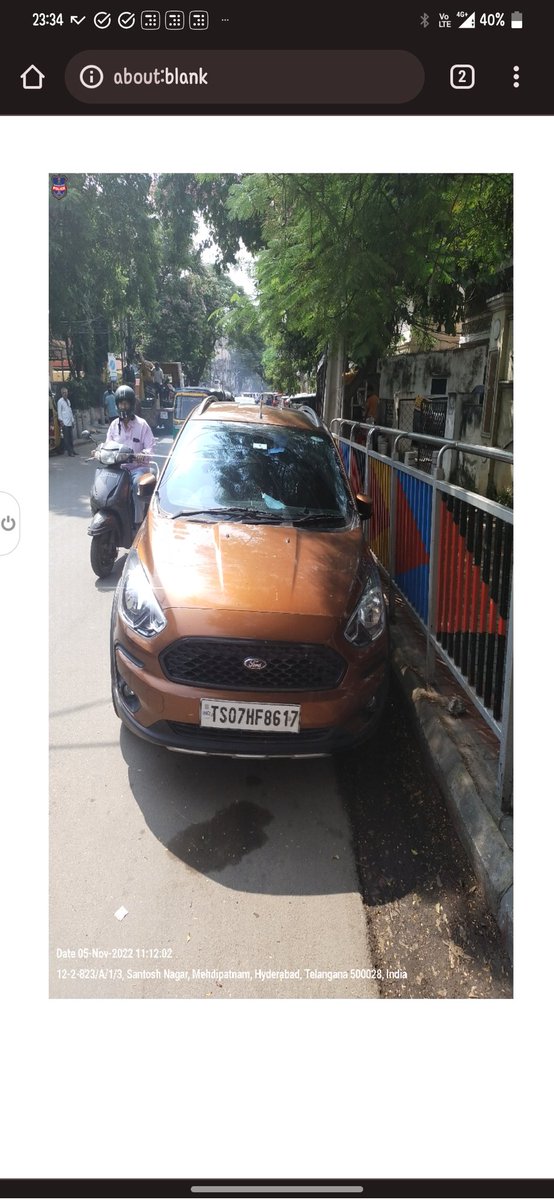 ReachJoelnow's tweet photo. @CYBTRAFFIC This was wrongly  fined as no parking. But there was no signboard saying so. It was parked very far ahead and away from the auto stand.  And the parking was NOT an obstruction to anyone as can be seen in the pic. Dispute was raised a week ago, but no response. https://t.co/iDXRf1uWk2