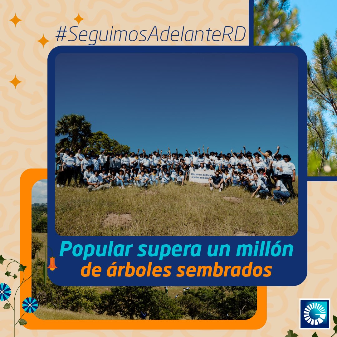 Popularenlinea's tweet photo. ¡Una meta cumplida! 

Hoy celebramos con orgullo haber logrado el objetivo de haber sembrado más de un millón de árboles antes de 2030. #Siembra1MillóndeÁrboles #SiembraPopular #BancaResponsable #ResponsibleBanking https://t.co/N2uQwG8YVu