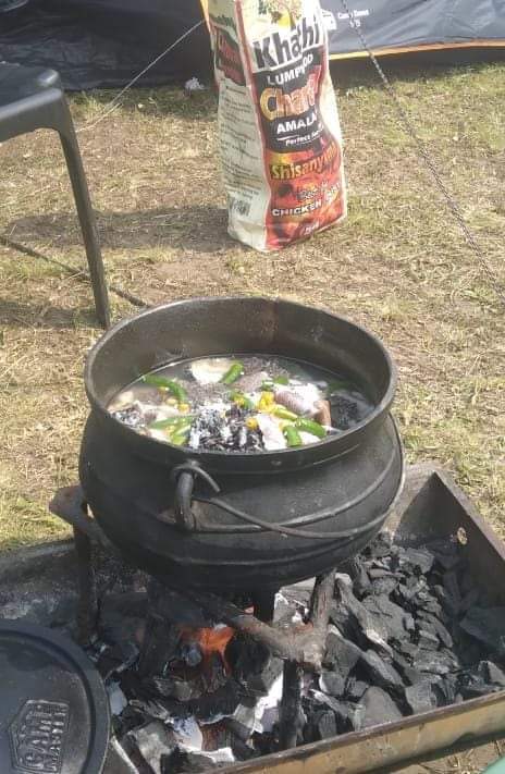 The beauty of a 'potjiekos' meal is that once the potjie has been placed directly over #KhathiCharcoal , it is time to sit back and listen storytellers.