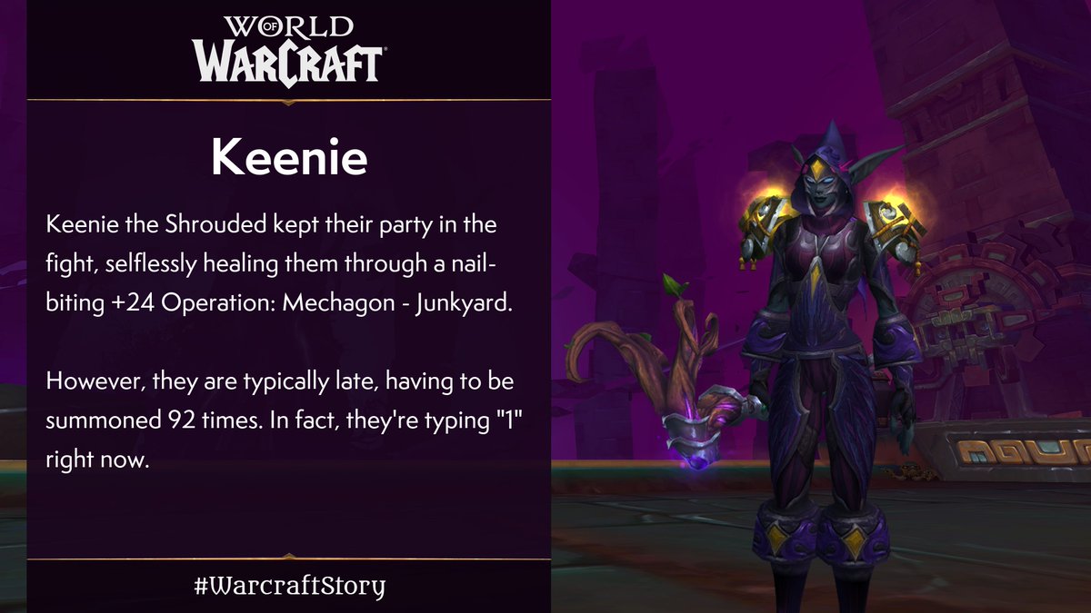 <a href="/xmyril/">Myril</a> A #WarcraftStory for the history books.

Reply to this tweet with the same info for a new story.