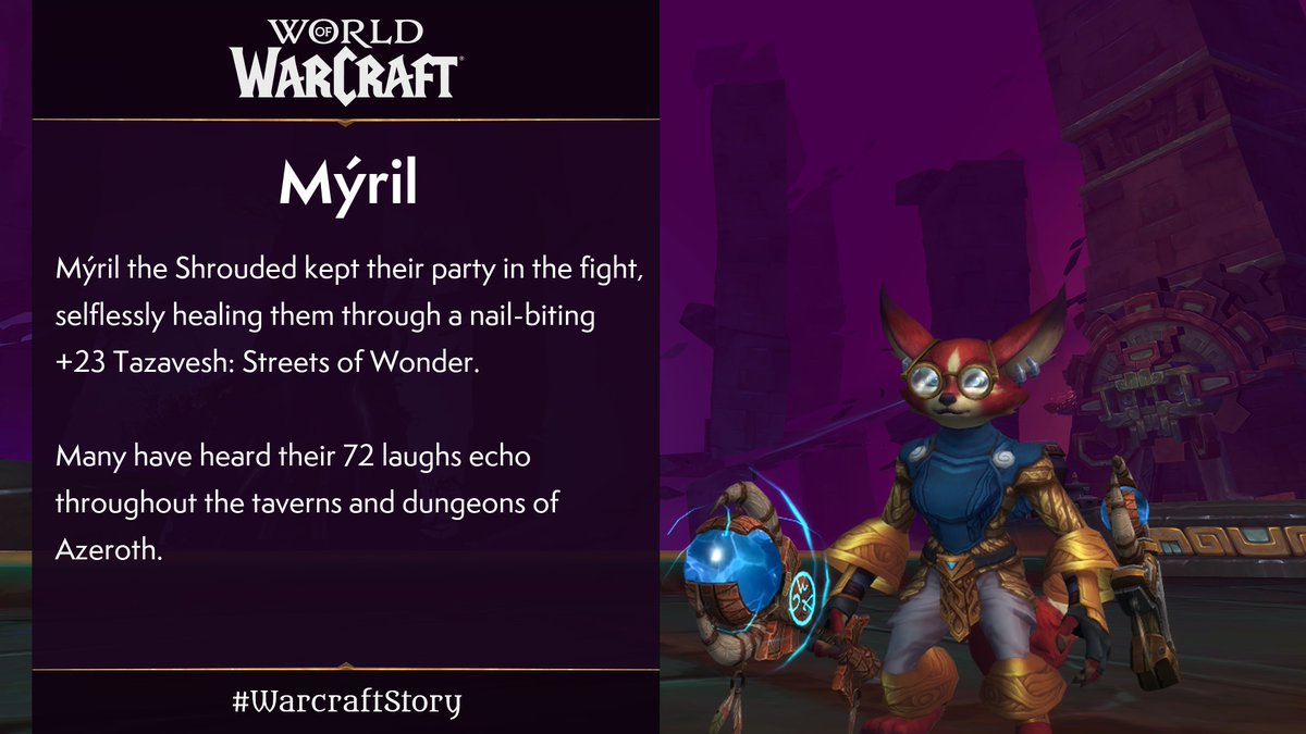 <a href="/xmyril/">Myril</a> Your #WarcraftStory is told!

Reply to this tweet with the same info for a new story.