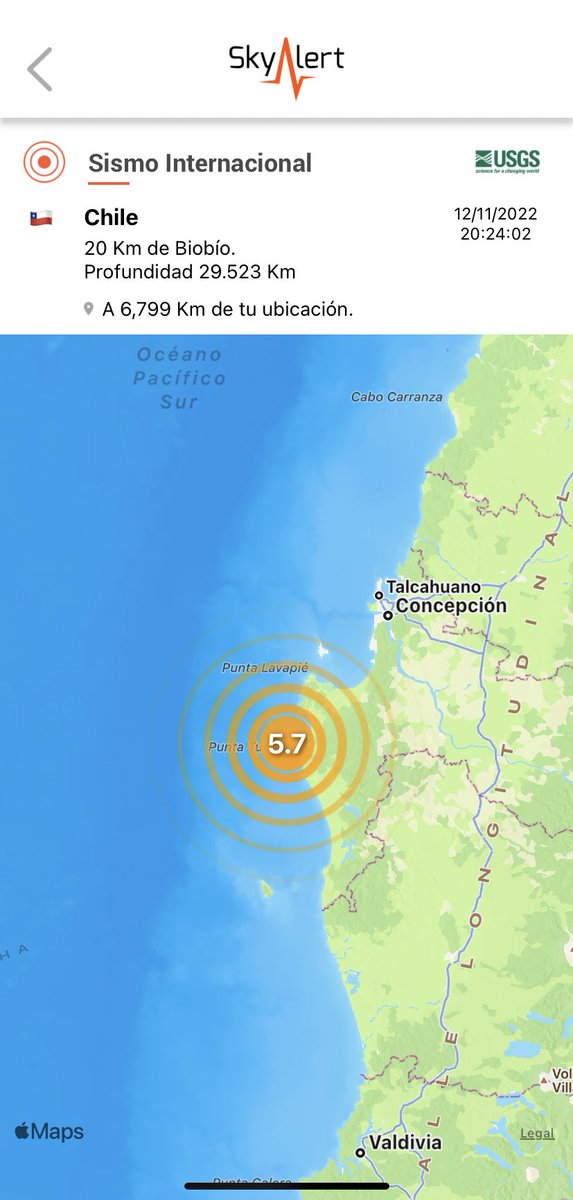 Previo al sismo de 6.4, tan solo 54 segundos antes, hubo un sismo de magnitud 5.7 en la misma zona.