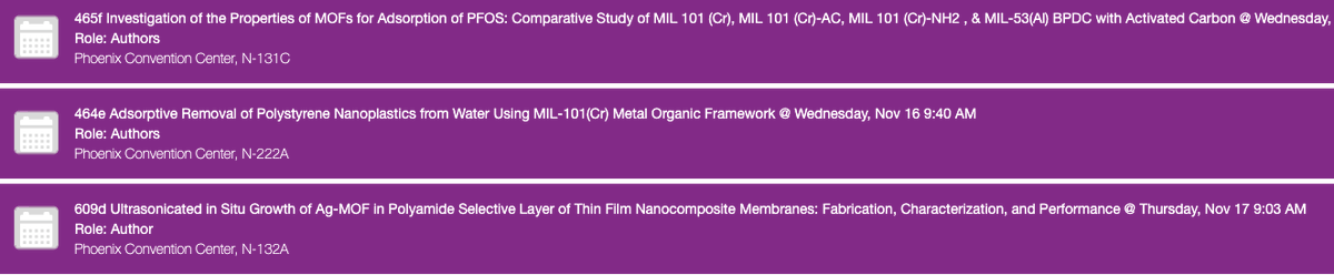 EsfahaniMilad's tweet photo. The Esfahani Research Group will have 10 great presentations at AIChE 2022 in Phoenix next week! please join our talks by Ph.D. students @TinNTLe @MedhaKasula @JasneetPala @sweta_modak @RazzaqAtta @Himangshu_4you @ashishsri21293 @bama_aiche @UAChBE @AlabamaWater @bamaengineering https://t.co/P0YyHMslrl