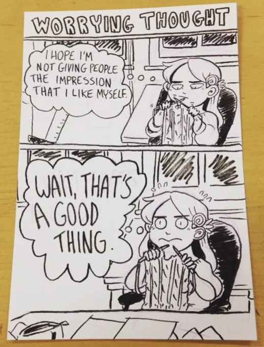 Going through old stuff and one of the only good parts of my brief traditional art phase was some of the most devastatingly accurate self portraits i have ever drawn doodled in the margins of my "real art", LOL. 
