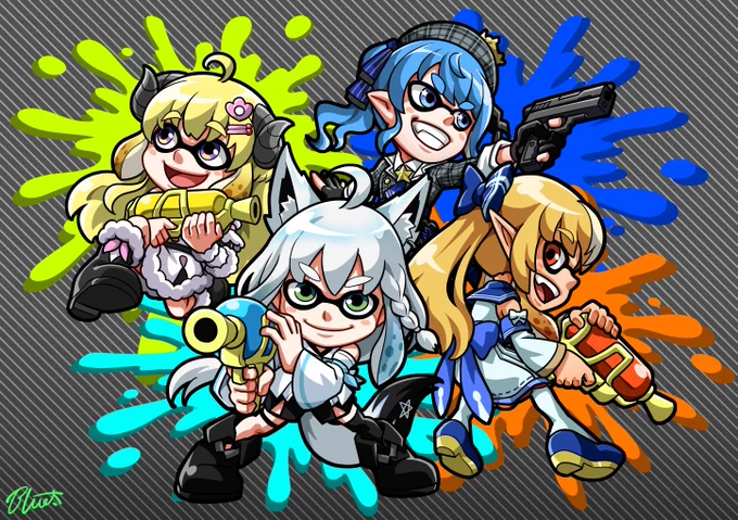 みずチームのバカタレコメット良いチームでした!#絵フブキ #しらぬえ#つのまきあーと   #ほしまちぎゃらりー #バカタレコメット 