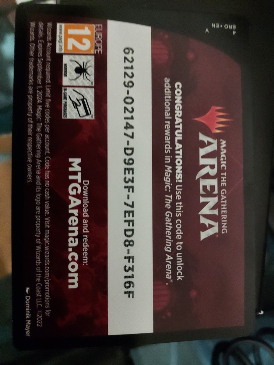 HuntinguyYT's tweet photo. If anyone wants an MTG Arena prerelease code https://t.co/mEir9xnjBL