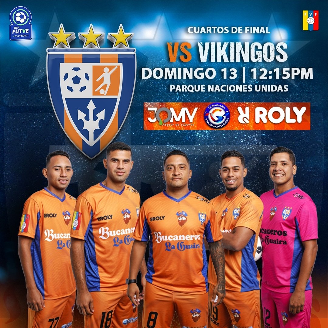 bucanerosbbc's tweet photo. #LigaFutVeSala1 ⚽ | #LaMaquinariaNaranja llega a Cuartos de Final de la @LigaFUTVESala para buscar la 4ta Estrella, pero antes deberá enfrentar a @VikingosFutsal mañana en el #PNU. 

#SomosDeLaGuaira https://t.co/8LDypdABYr