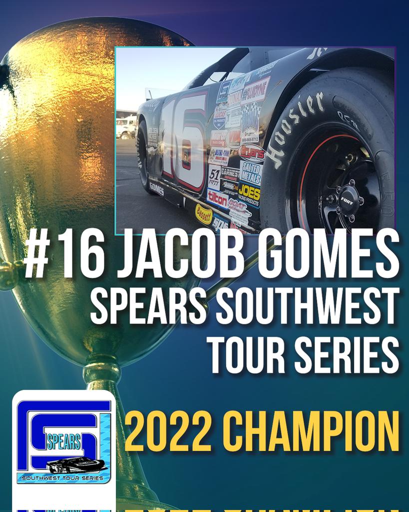 SRLSWTourSeries's tweet photo. @JacobGomes comes home third in tonight's Prelude to the Showdown to take home the 2022 SPEARS Southwest Tour Series championship! #BaconBoy #Champion 🏁🏆🍾
#SPEARS #SRL #SOUTHWESTTOUR #ShortTrack #Stockcar #racing https://t.co/AGXrszY595