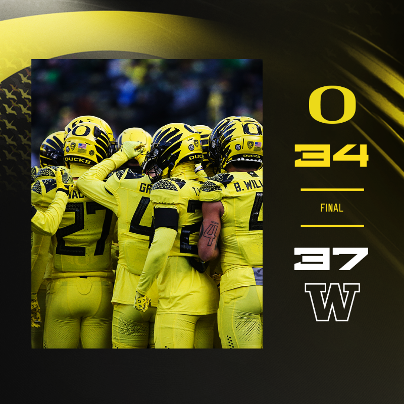 oregonfootball's tweet photo. Final from Autzen.