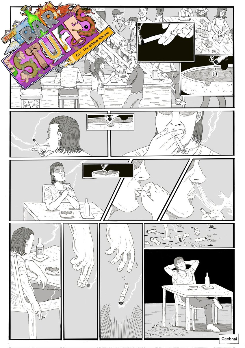 AaronWongBB's tweet photo. Introducing my new Comic Strip!
"Just Bar Stuffs" mainly illustrates &amp; dishes out harsh,vulgar &amp; realistic(also exagerated sometimes 🤣)behavours around Bars,Pubs, Clubs or similar establishments of that sort.
If u get offended by it..im not sorry😉
Enjoy!
#justbarstuffs #comic https://t.co/oe2sVXR3Le