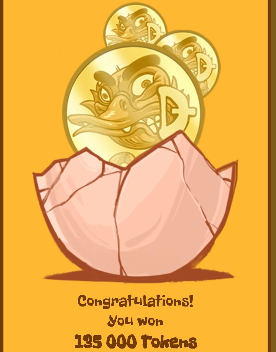 Let's go #duckarmy despite of the bear market the lucky eggs got me going on some crazy gains, more expesive the egg more chance to be like this this one was 45k
#uglyduckwtf #NFTartwork #NFTCommmunity #StakingRewards #NFTs