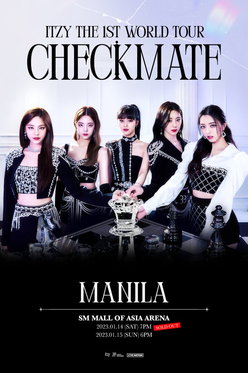 livenationph's tweet photo. This is for you, MIDZY!

We’ve added a second show on January 15, 2023, for ITZY THE 1ST WORLD TOUR <CHECKMATE> in Manila. 

Tickets on sale TOMORROW, November 14 (12pm), via SM Tickets. 

#ITZY #MIDZY
#ITZY_WORLD_TOUR
#ITZY_CHECKMATE
#ITZY_BoysLikeYou https://t.co/Rr6Rkw9ttE