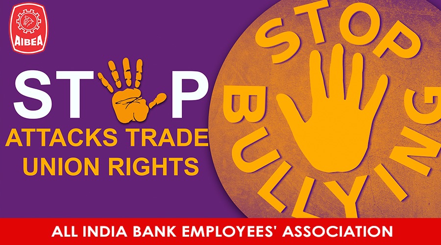 Stop Attacks on Trade Union Rights 

19th Nov '22 #BankStrike

<a href="/ChairmanIba/">Chairman IBA</a> <a href="/canarabank/">Canara Bank</a> <a href="/bankofbaroda/">Bank of Baroda</a> <a href="/BankofIndia_IN/">Bank of India</a> <a href="/UnionBankTweets/">Union Bank of India</a> <a href="/mahabank/">Bank of Maharashtra</a>
<a href="/pnbindia/">Punjab National Bank</a> <a href="/PSBIndOfficial/">Punjab & Sind Bank</a> <a href="/MyIndianBank/">Indian Bank</a> <a href="/centralbank_in/">Central Bank of India</a> <a href="/IOBIndia/">Indian Overseas Bank</a> <a href="/UCOBankOfficial/">UCO Bank</a>
<a href="/FederalBankLtd/">Federal Bank Ltd</a> <a href="/CSBBankLtd/">CSB Bank</a> <a href="/dbsbank/">DBS Bank</a>