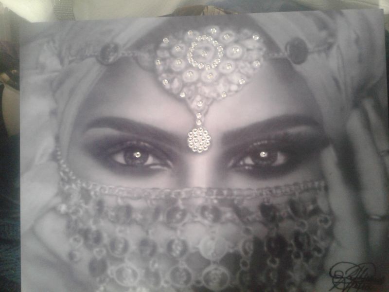 My hand-drawn hyperrealistic artwork was printed on metal then l hand-applied real Swarovski Crystal. Some pieces are available with real gold.