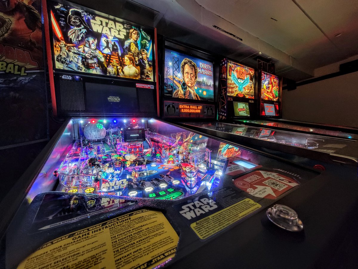 Mad_Pinball's tweet photo. The four musketeers!
All play tested, cleaned and ready to go.+
Star Wars Pro, Rush Pro and Deadpool Pro.
E-mail jeff@madpinball.com for full details and pricing. https://t.co/4D9zFVP8J8