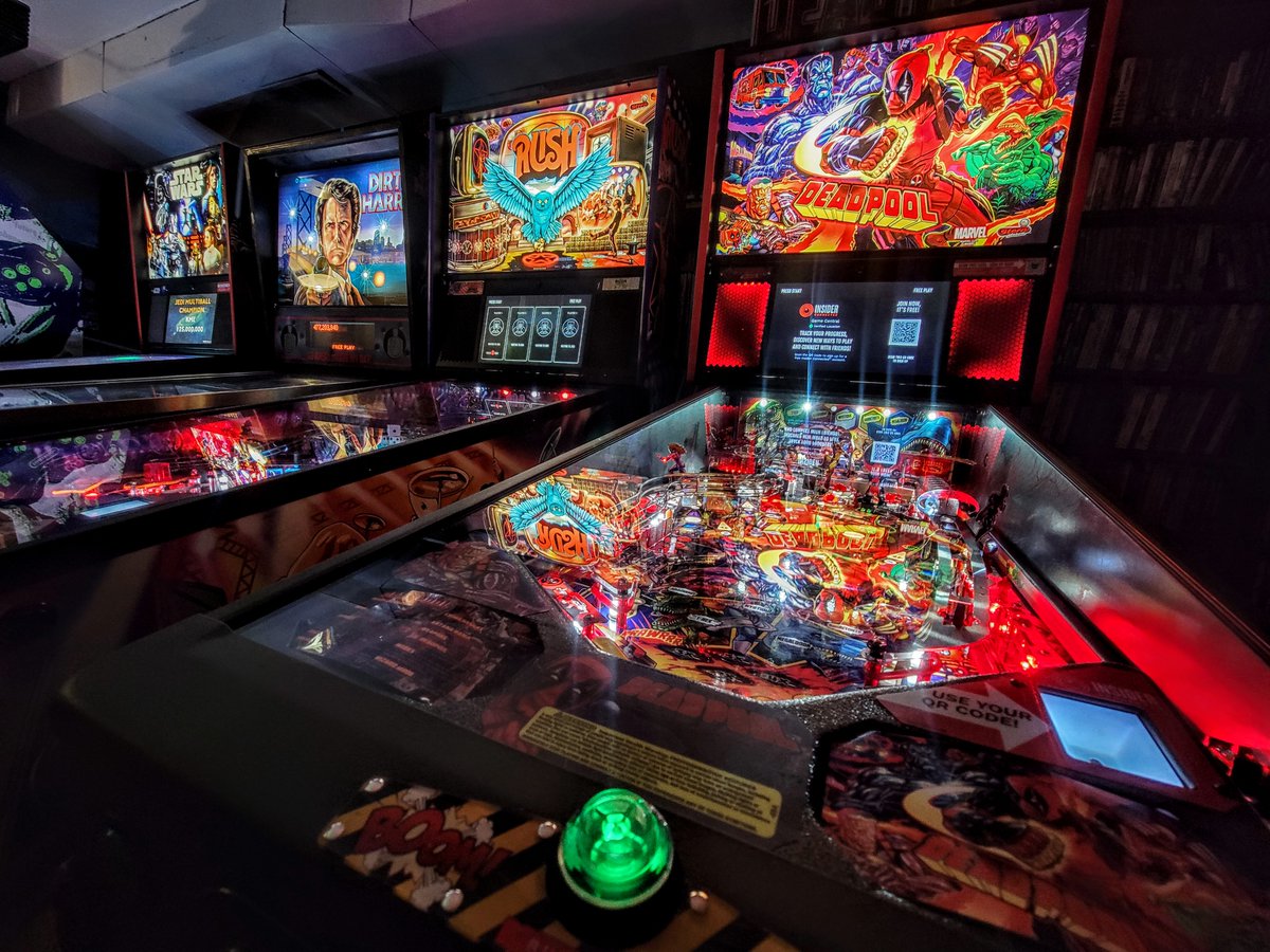 Mad_Pinball's tweet photo. The four musketeers!
All play tested, cleaned and ready to go.+
Star Wars Pro, Rush Pro and Deadpool Pro.
E-mail jeff@madpinball.com for full details and pricing. https://t.co/4D9zFVP8J8