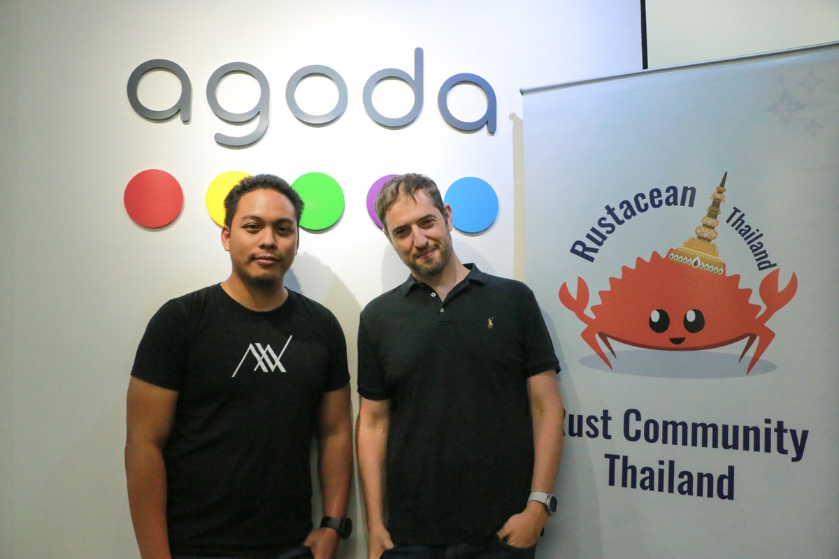 lifeatagoda's tweet photo. This week, we were thrilled by the attendance at the Rustaceans Bangkok meetup at Agoda office 🦀 

We're proud to sponsor tech meetups and share our knowledge with the community. Follow us to stay updated on our next tech events!

#lifeatagoda #techatagoda #agoda https://t.co/1qiGhhS6VS