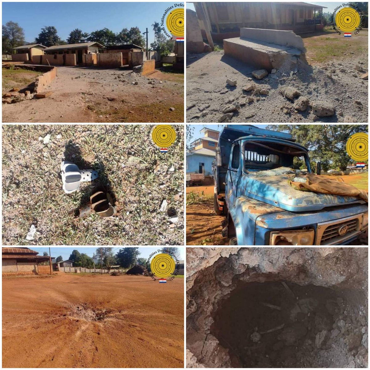 miN13700's tweet photo. A woman &amp; a pregnant woman were wounded as junta troops fired artillery shells at KoneSoot village in Karenni State's Loikaw township at around 8.50am on Nov 13 without fighting and their artillery shells exploded inside KoneSoot monastery.
#2022Nov13Coup
#WhatsHappeninglnMyanmar https://t.co/AQ973xSAW8