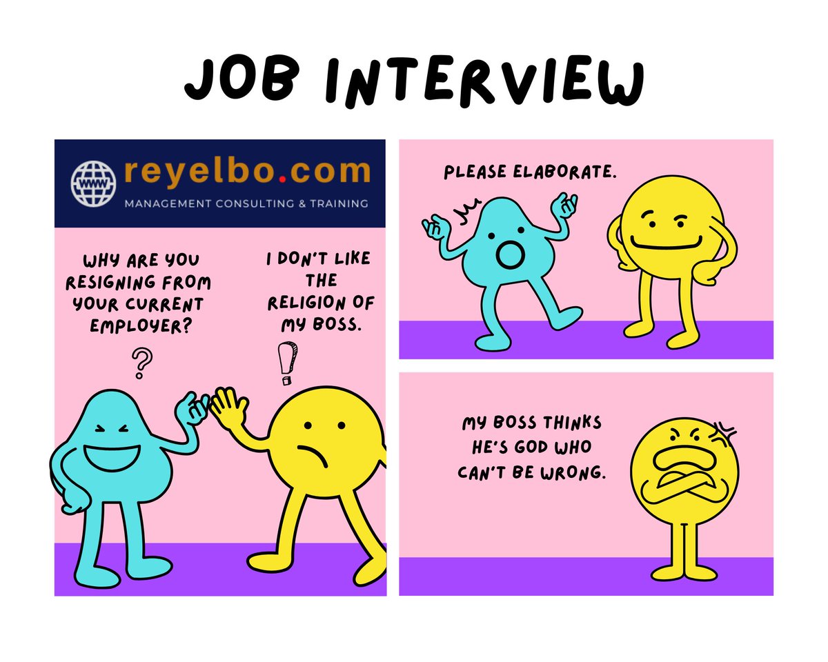 Rey_Elbo's tweet image. #jobinterview #religion #jobinterviewquestion #ProblemWorkersAreCreatedByProblemManagers