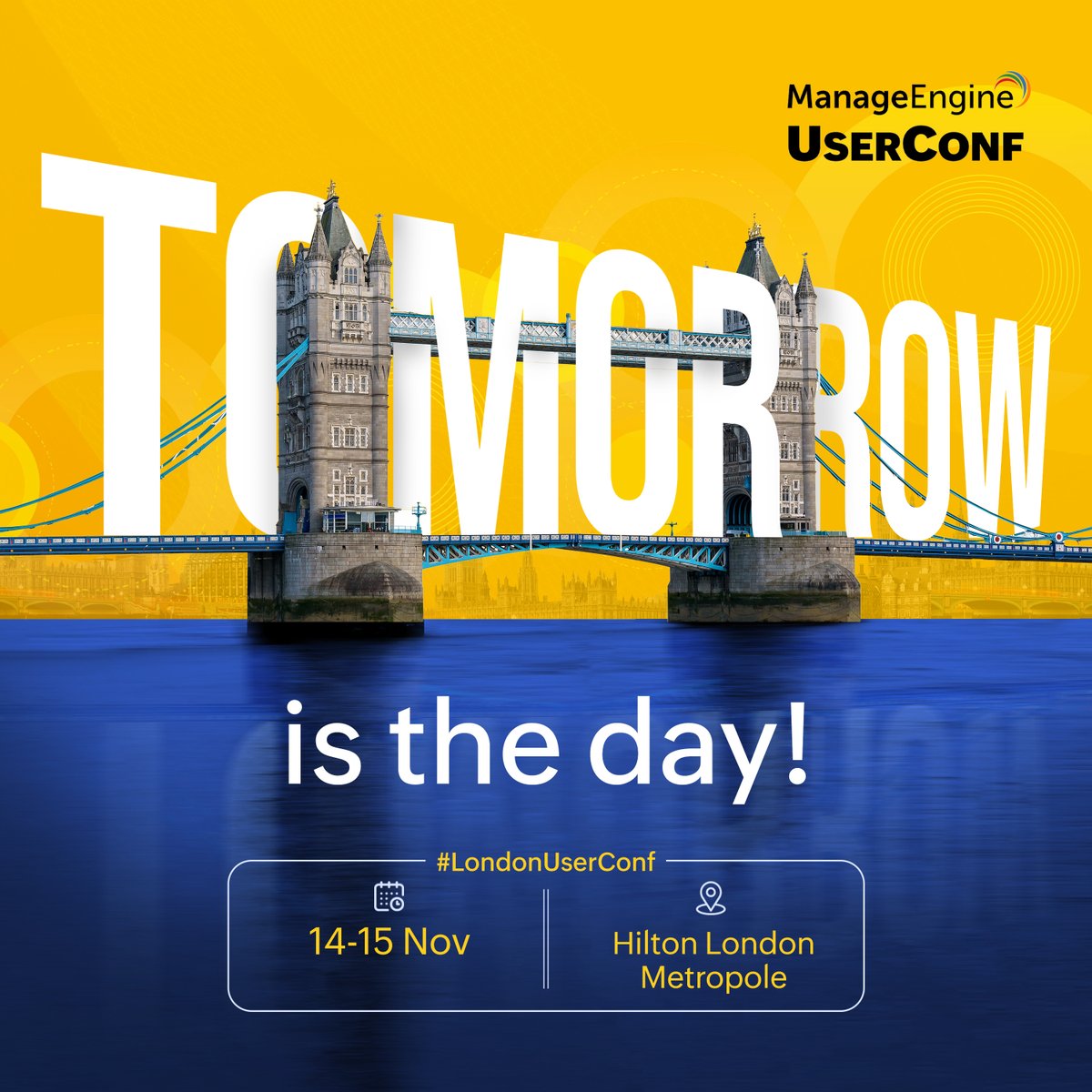 manageengine's tweet photo. Tomorrow is the day! Join us for ManageEngine's User Conference in London, and learn how you can ace your IT game. #LondonUserConf
Register now: https://t.co/RCY9YIMvZs https://t.co/bIbsNXDfhN