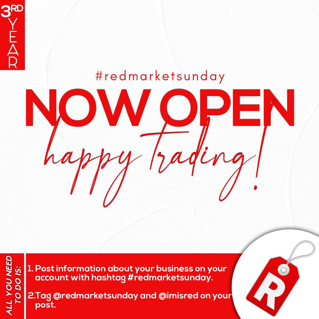 Reach a global audience, remember to treat every response as a lead.
#redmarketsunday is NOW OPEN