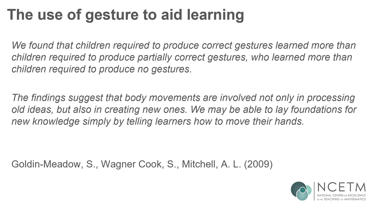 ThinkingMaths's tweet photo. We are seeing impact of gesturing in the Mastering Number Programme @NCETM @MathsHubs https://t.co/XIDeSBSCT8