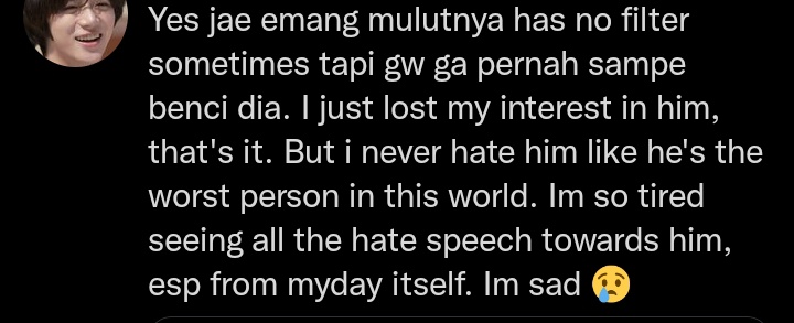 bebeqbelur's tweet photo. gue nangis kejer :( guys makasih ya yang udah ga ngikutin jae dan ga ngehate :( kalian terbaek pokoknya https://t.co/aYH2Frp6IM