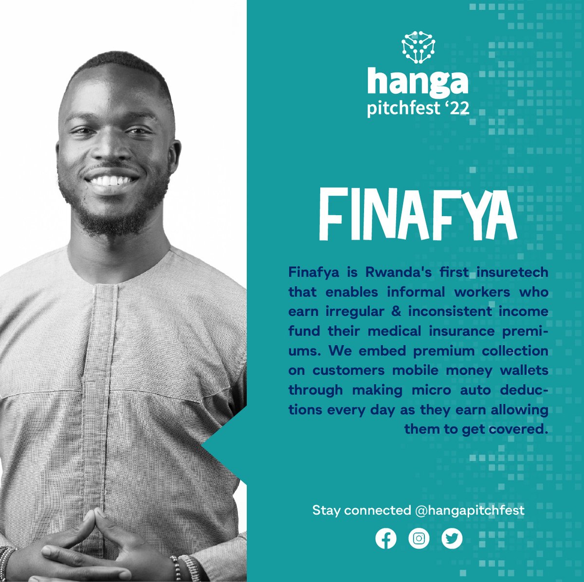 hangapitchfest's tweet photo. #GetToKnowThePitch
Finafya brought forward a way to help informal workers fund their medical insurance. They’re even the first ones in Rwanda, way to go!
#HangaPitchfest22 #HangaUhige https://t.co/Wp98uZK28P