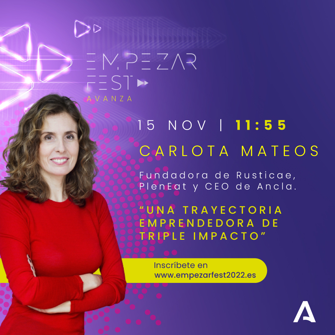 aemprende's tweet photo. .@carlotarusticae, speaker en #EmpezarFest.

➡“Una trayectoria emprendedora de triple impacto”, a las 11:45h.

#EmpezarFest es el encuentro de referencia del emprendimiento andaluz
📍15/11 a las 10h, en @Fycma
Inscripción gratuita: https://t.co/jzfuakd6wl

#EmprendeAND #GEW2022 https://t.co/6LoPInhkuJ