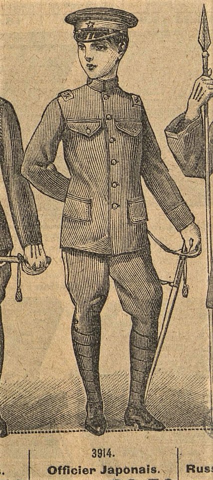 1917年、フランスのクリスマス・カタログ見てたら、子供向けミリタリーコスチュームが各国取り揃えられてた。
日本のもあった。なかなか耽美な趣き。 