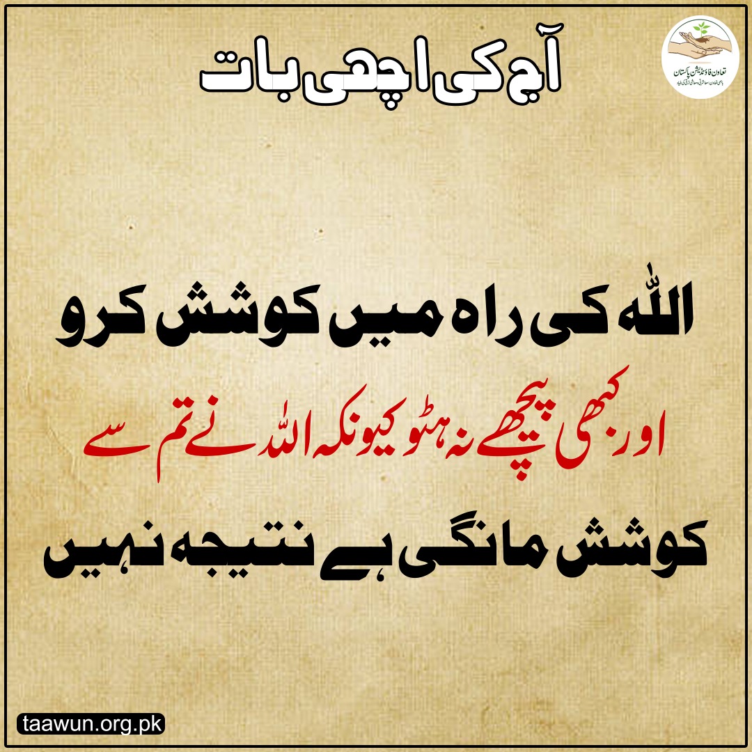 taawunfoundati2's tweet photo. آج کی اچھی بات!
#taawunfoundationpakistan #aajkiachibaat #quoteoftheday #foodforthought #seerkhelp #fromAllah #trytryagain https://t.co/FCVboCJO6F