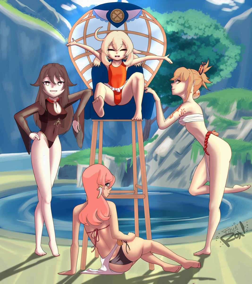 fizzyRox_00's tweet photo. What if genshin impact, but a commission???

#Genshinlmpact #HuTao #Yoimiya #klee https://t.co/fiFhbOPziQ