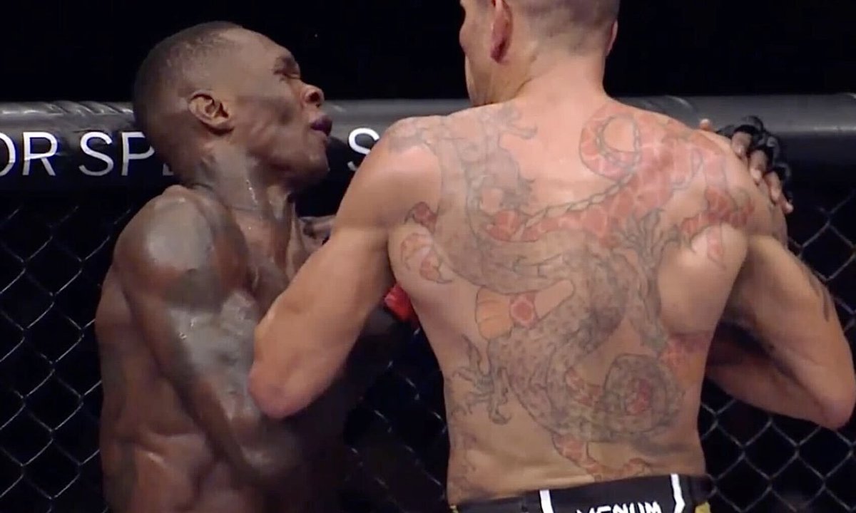 LucaFury's tweet photo. Alex Pereira used some magical Brazilian  favela shaman voodoo to curse Israel Adesanya.

Fight 1:
Izzy robbed by decision

Fight 2:
Adesanya up on cards, Alex saved by standing count, KO’d Izzy late

Fight 3, #UFC281:
Adesanya up on the cards, Alex saved by bell, Izzy KO’d late. https://t.co/mh2BC9QoUl