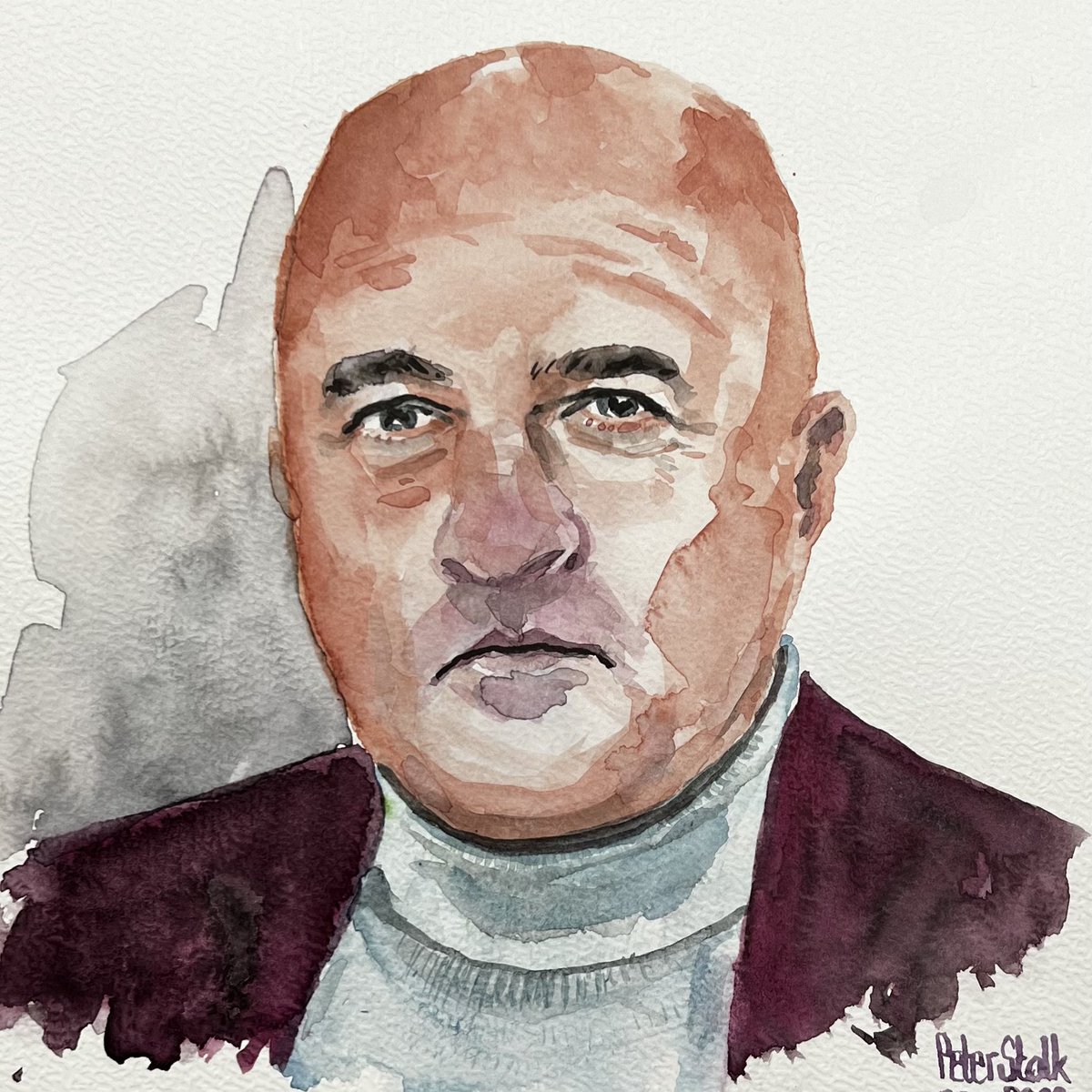 Altijd interessante gesprekken bij Sterren op het doek. Zelf maak ik achteraf bij het terugkijken een aquarel van de geportretteerden.  #sterrenophetdoek #aquarel #portretten #johnvandenheuvel