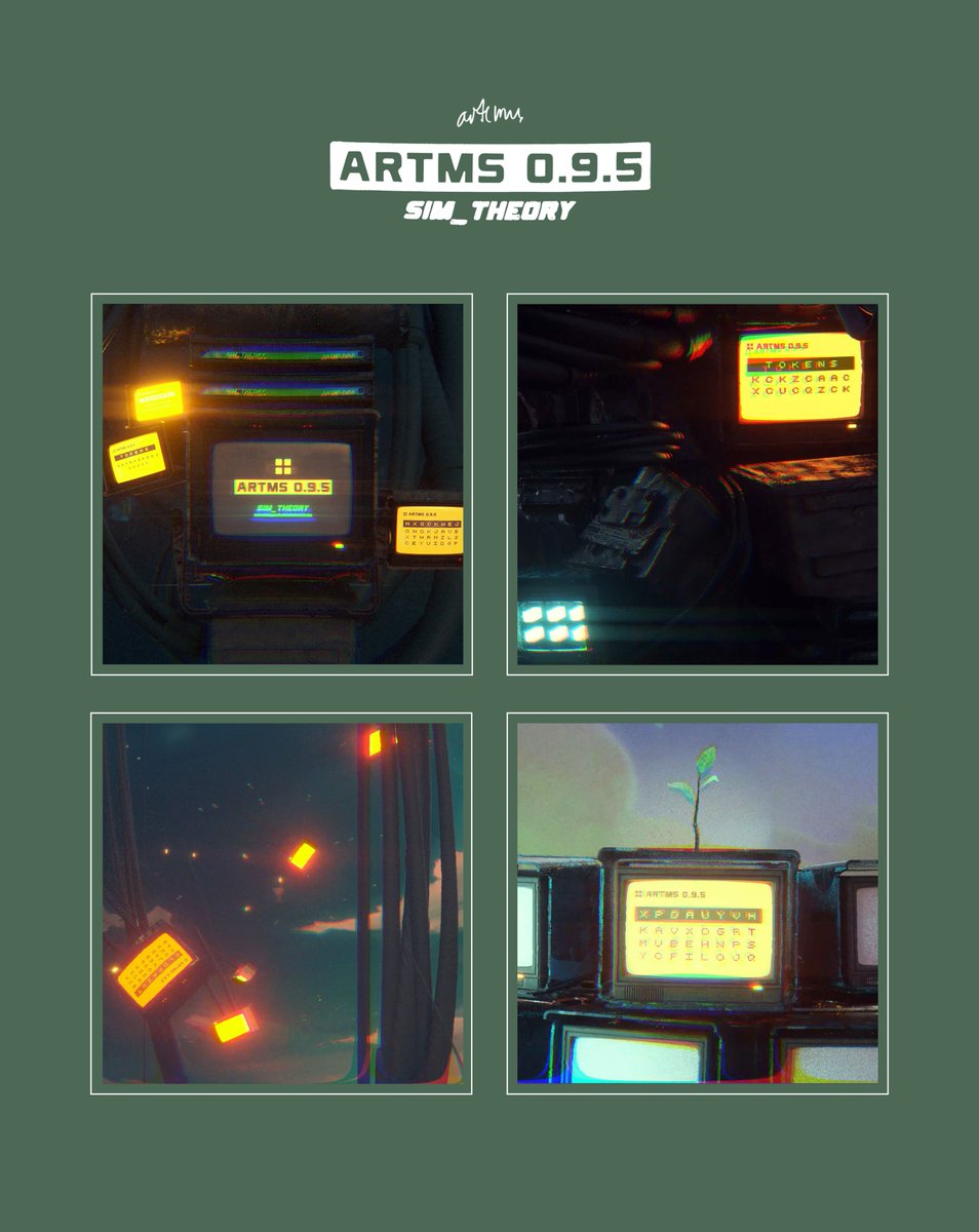 artemisandarts's tweet photo. (2/5)
'ARTMS 0.9.5 sim_theory' is a series of four audiovisual animations minted as ERC1155 edition tokens. This series has been airdropped to all collectors of my 1/1 artworks on @Foundation

I owe these past 14 months to all 24 of you collectors❤️ https://t.co/mpneMXuZKU