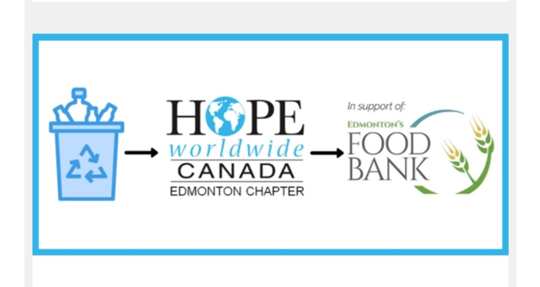 HOPEwwcEdmonton's tweet photo. @hopewwcedmonton 
Return your bottles and make a difference for @yegfoodbank..So far we've raised $542.50

3 locations

North Refund Centre Bottle Depot
9504-162 Ave.

Quick Stop Bottle Depot
11225-156 St.

Beverly Bottle Depot
4825-118th Ave. https://t.co/TYh8BOL8Tc