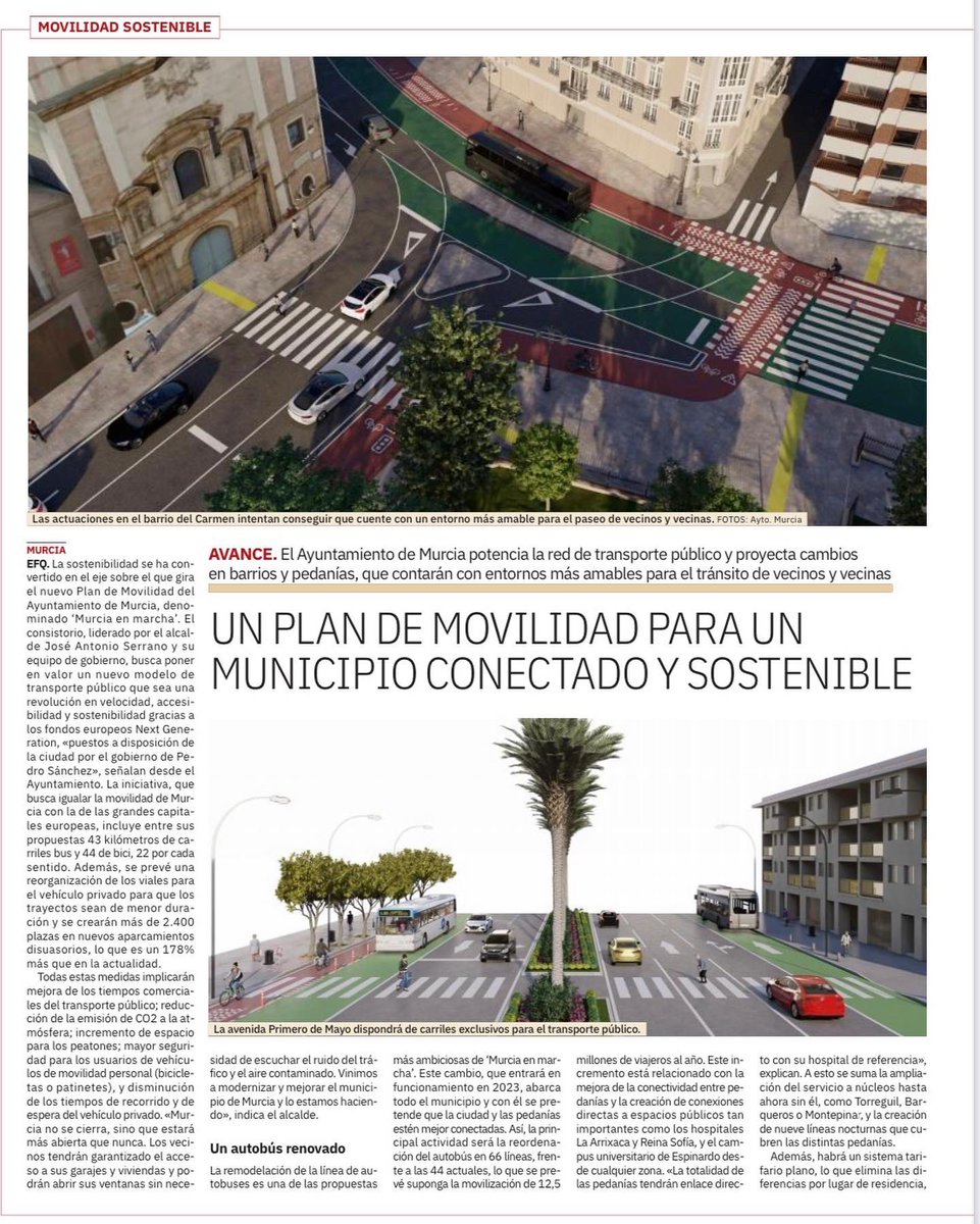 CarmenFructuos4's tweet photo. La movilidad es una herramienta muy potente para transformar las ciudades, hacerlas más amables, sostenibles y humanas.

Seguimos avanzando en nuestro proyecto #Murciaenmarcha,creando puntos de encuentro y convivencia en los barrios de Murcia. 

#transformandomurcia

@laverdad_es https://t.co/dbcxLambNT