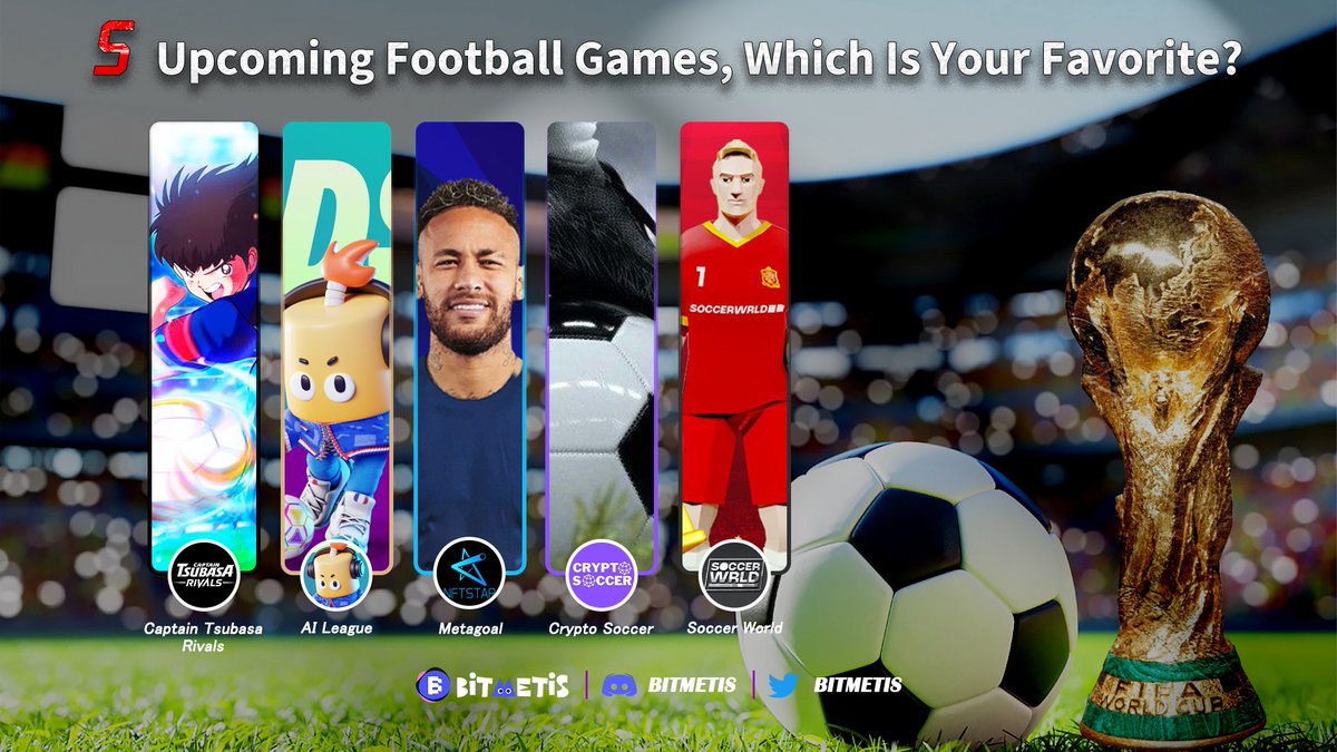 BitMetis's tweet photo. ⚔BitMetis' Game Express.EP3
The #quatar  #WorldCup2022  is right around the corner
💎5 Upcoming Soccer Games, Which Is Your Favorite?
@TsubasaRivalsEN @FIFAWCAILEAGUE 
 @THENFTSTAR @Soccer_crs @SoccerWorldLtd
Take a quick review with us👇 https://t.co/a75w3Q7zAC