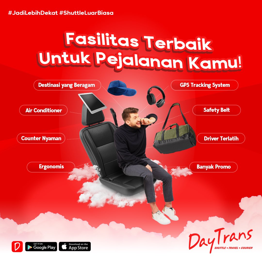 DayTrans (@daytransid) on Twitter photo Kenyamanan DayTrans Shuttle tidak perlu diragukan lagi. Perjalanan nyaman dengan berbagai fasilitas yang luar biasa.
#JadiLebihDekat #Daytrans #Daymall #DayTransExpress #KirimMakanan #Sameday #kirimpaket #shuttle #ShuttleLuarBiasa Kenyamanan DayTrans Shuttle tidak perlu diragukan lagi. Perjalanan nyaman dengan berbagai fasilitas yang luar biasa.
#JadiLebihDekat #Daytrans #Daymall #DayTransExpress #KirimMakanan #Sameday #kirimpaket #shuttle #ShuttleLuarBiasa