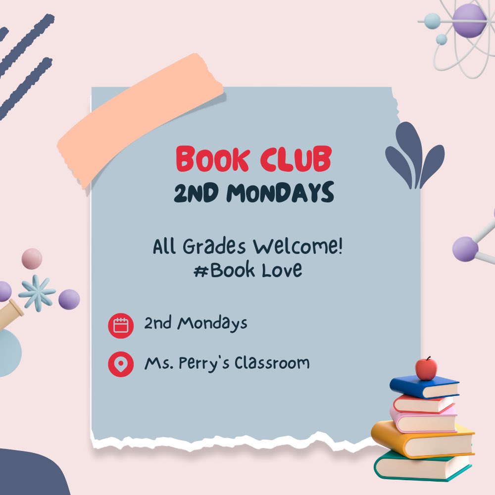 The_ELLTeacher's tweet photo. Reminder: #BookClub #2ndMondays  #AllGrades @CompMinerTweets @FMPSD #booklove 📚 ❤️ Next Meeting is November 14th @LindaMywaart #ymm https://t.co/kR6MhRr2xX