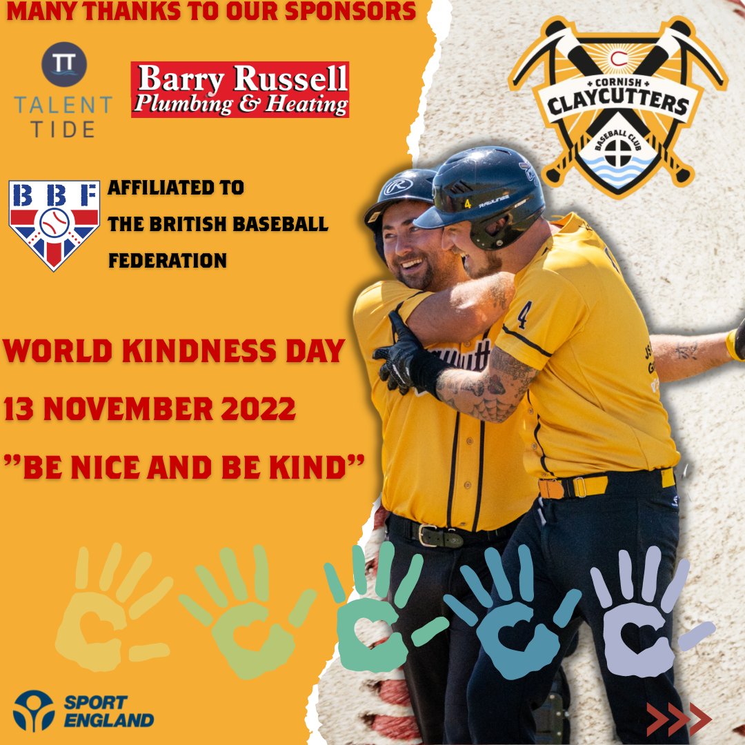claycuttersbb's tweet photo. It's World Kindness Day, so please remember to be nice and be kind! If you want to learn more about our kind, friendly and successful team, please don't hesitate to contact us.
#establishedclub #originalandbest #babseballUK #bbf #Cornwall #cornishbaseball #britishbaseball #truro https://t.co/NuozHYbN0T