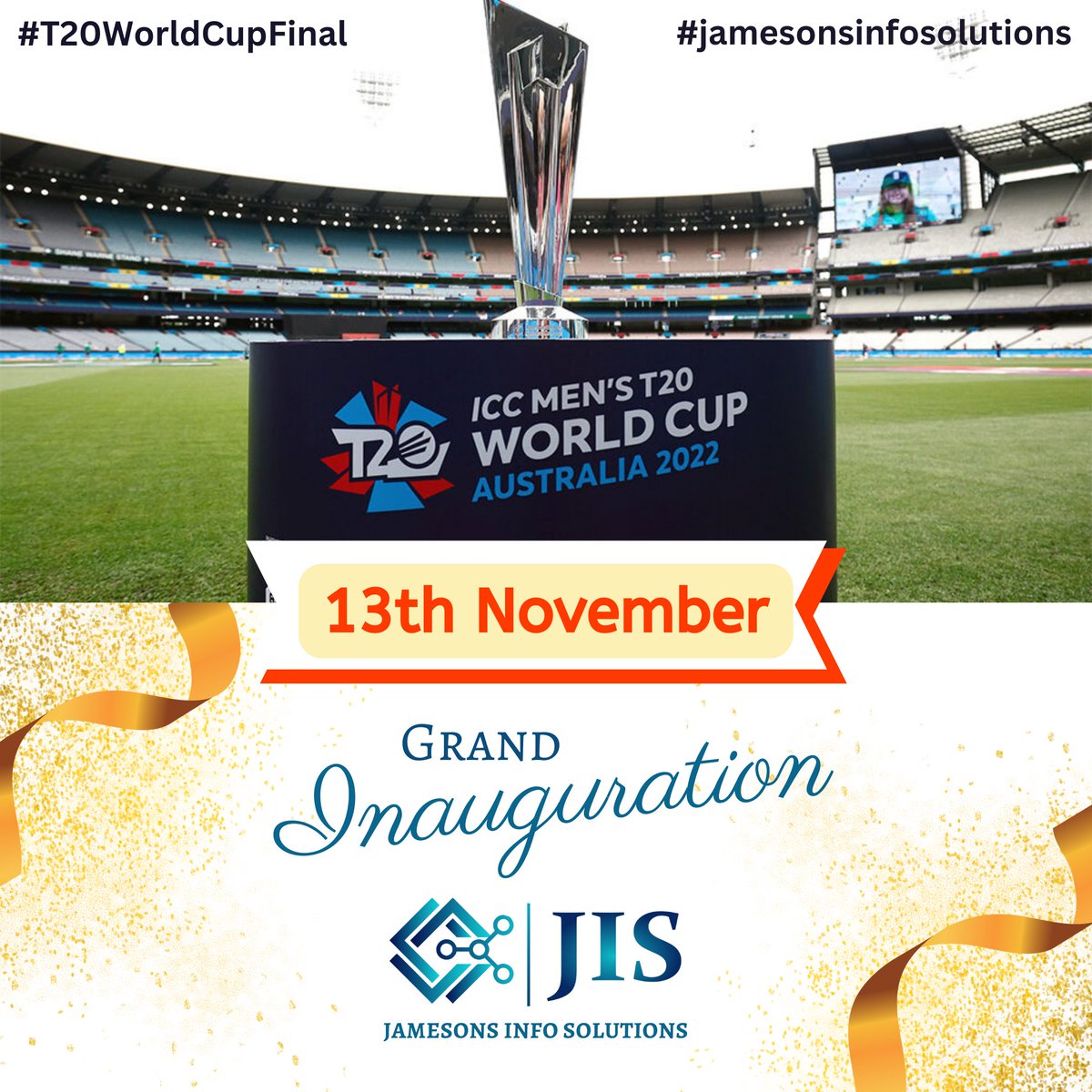 JamesonsJIS's tweet photo. Finally the day is here... @JamesonsJIS
#T20WorldCupFinal & #JISInauguration https://t.co/4OmdahSnVt