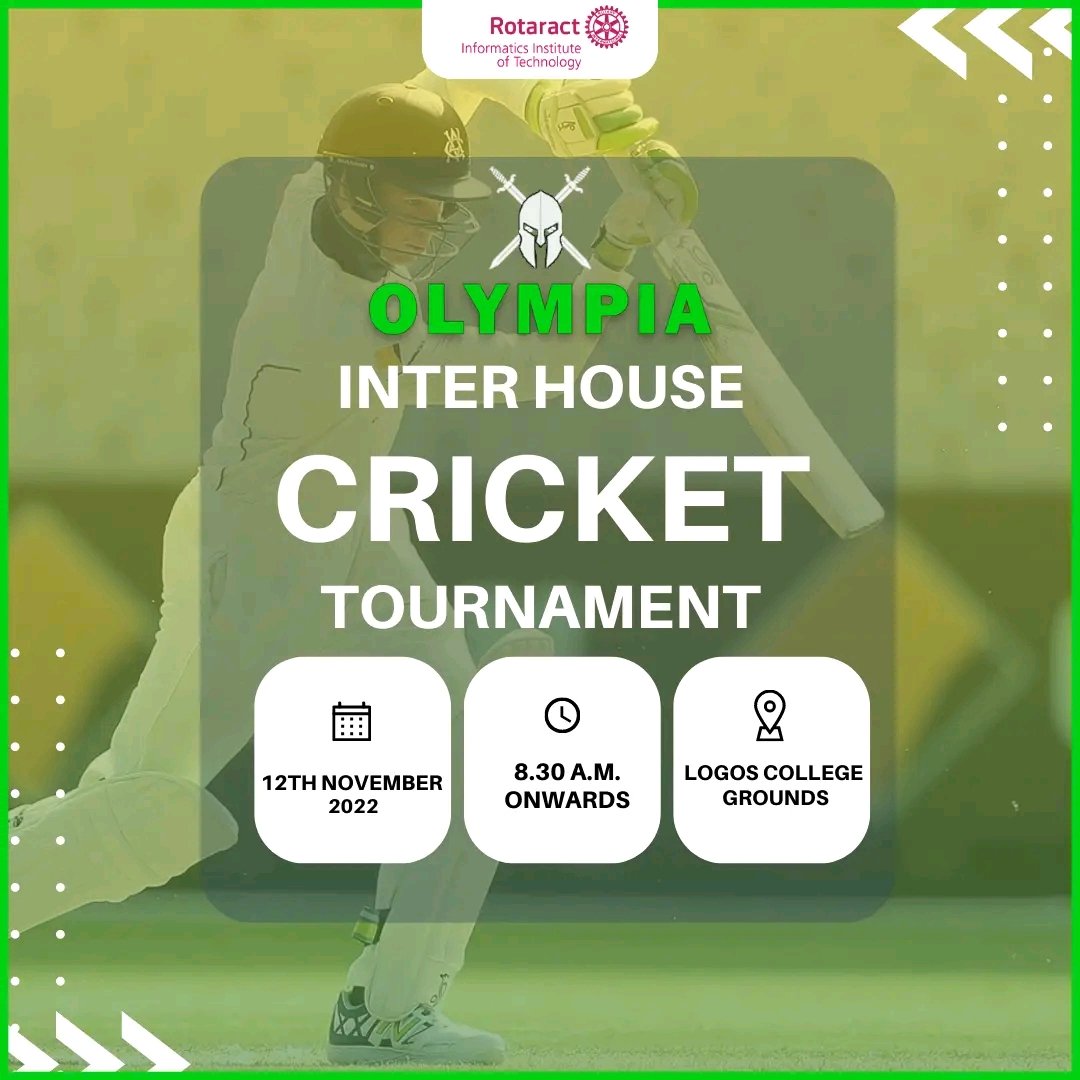 IITRotaract's tweet photo. Most awaited inter house cricket tournament is happening today! 🔥
12th November
8.30 am onwards
Logos College Grounds, Havelock
#IHCT #interhousecrickettournament #sports #registrationsclosed #rotaract3220 #LearnServeandStrive #imaginerotary #RACIIT #weareraciit https://t.co/uXconP4hGz