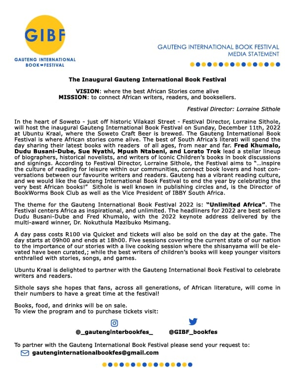 Gauteng International Book Festival in Soweto