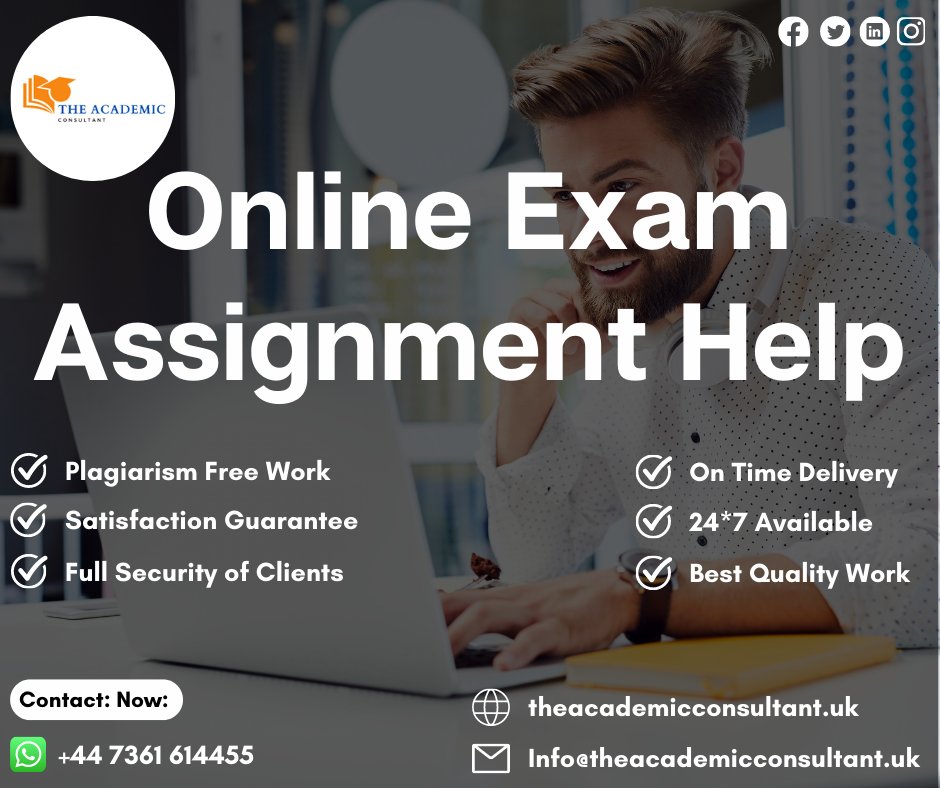 theacademiccon3's tweet image. Be confident! Because you choose our Online Exam Assignment Help Services.
Order Your Task Now!
#onlineexamassignmenthelp #assignmentwritinghelp #wrintingassignmenthelp #assignmentwriting #onlineassignmenthelp #assignmenthelp #writinghelp #writing #help #Theacademicconsultant
