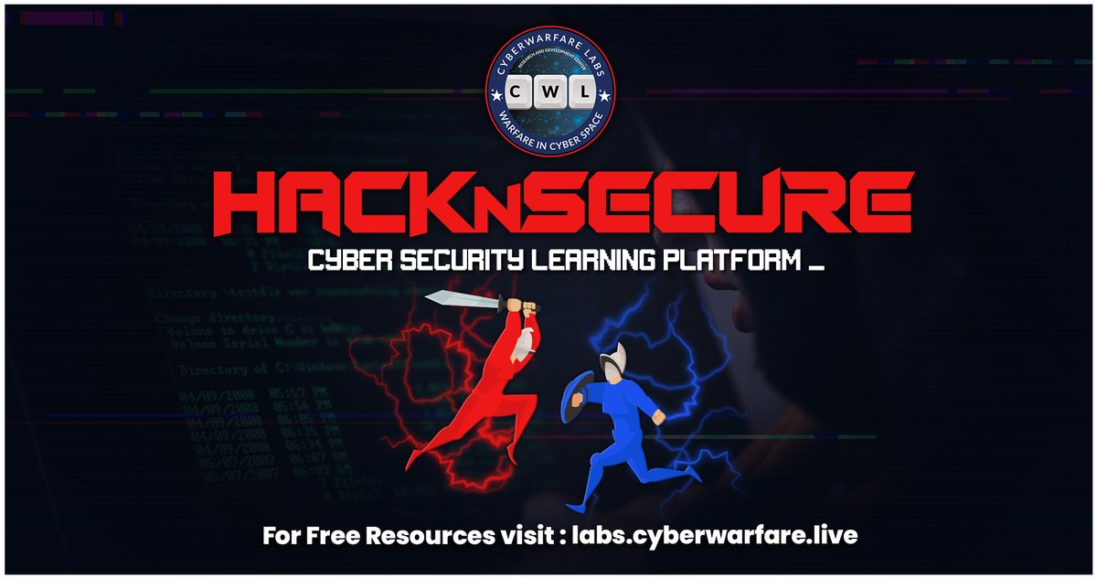 cyberwarfarelab's tweet image. ⚔The HACKnSECURE Platform is now LIVE &amp;amp; FREE to access⚔

Kick Start your Cyber Security Journey with CyberWarFare Labs today!!!🎯

For More Information Visit:
labs.cyberwarfare.live

#cyberwarfare #cybersecurity #hacknsecure #blueteam #cyberwarfarelabs #hackingplatform