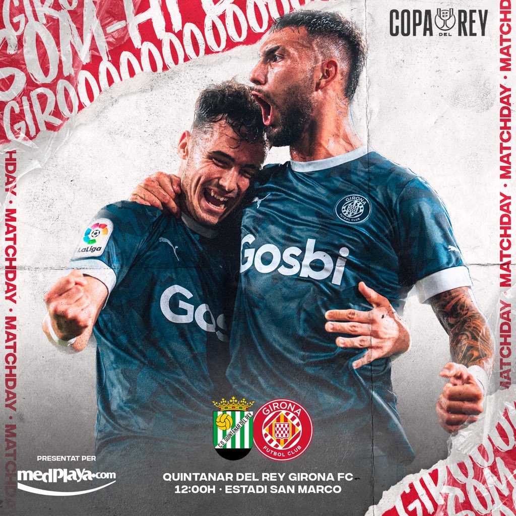 GironaFC's tweet photo. ⚽️ 𝗗𝗜𝗔 𝗗𝗘 𝗣𝗔𝗥𝗧𝗜𝗧
🆚 Quintanar del Rey
🏟️ Estadi San Marco
⌚️ 12:00h
🏆 Copa del Rei
🎥 Movistar Liga de Campeones
📲 #QuintanarDelReyGirona 

🔴⚪ #GironaFC #OrgullGironí https://t.co/2tP6vtoLIc