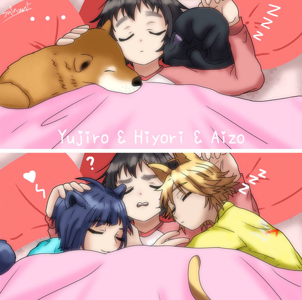 Hiyori and her Pets~🐤💙💛🐈‍⬛🐕 #ハニワ #リプひよ #LIP×LIP #染谷